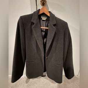 Dark Gray Wool Nylon & Cashmere Blazer Jacket - Size 6